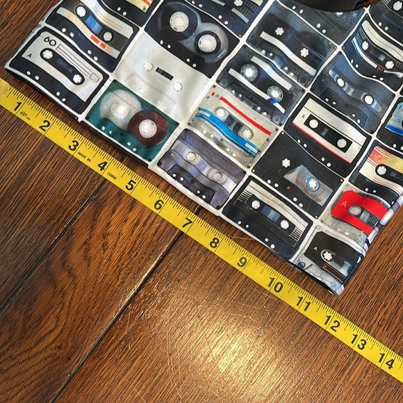 Terez Mix Tapes Cassette Hi Shine Sports Bra Tank Top XS 80s Retro Racerback - Picture 5 of 6